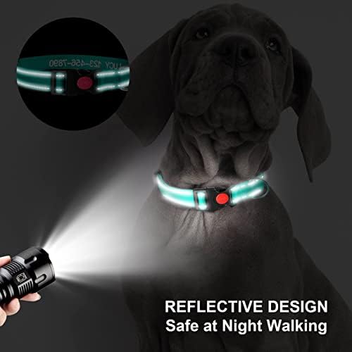 Светлоотразителни Персонализирани нашийници за кучета - Яки с бродерия по поръчка за малки, средни и големи кучета -
