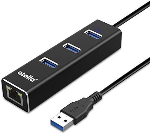 Адаптер USB Ethernet hub atolla с 3 порта USB 3.0 и гигабитным мрежов адаптер 10/100/1000 Mbps LAN RJ-45, поддържа Windows