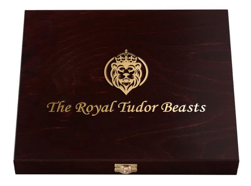2023 DE Royal Helena Beasts PowerCoin Дървен Калъф Дървена Кутия Серия 1/4 Унция Дисплей 10 Златни Монети на Притежателя