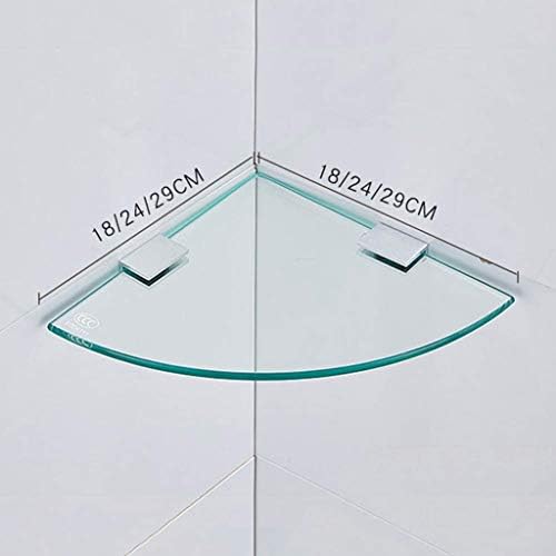 Ъглова етажерка от закалено стъкло за баня XJJZS, Треугольное Монтиране на стена с дебелина 8 мм, Съраунд Алуминий (размер: