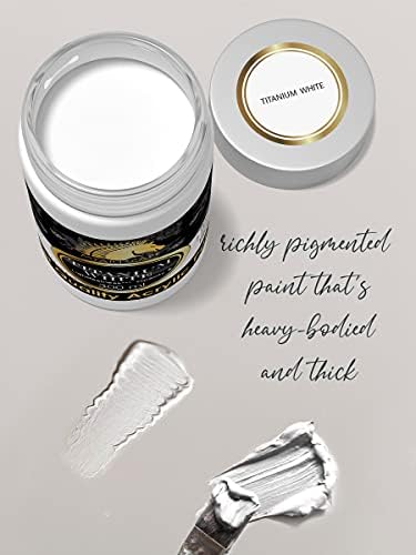 Акрилна боя MyArtscape Titanium White - Флакон 300 мл (10 унции) - Художествено качество - Най - Здраво тяло - Ярък цвят