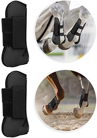 ViaGasaFamido Ботуши за подкрепа на кон, 1 Чифт Диша Обувката за защита на пищяла на Коня, Поддържаща Обвивка От изкуствена кожа За конна Езда, Надеждна Защита на краката, С