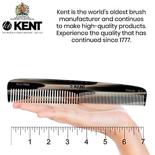 Kent 9T Графитовая гребен с плитки и широки зъбци, за разнищване на косата - Голяма четка за коса с ръчно изработени