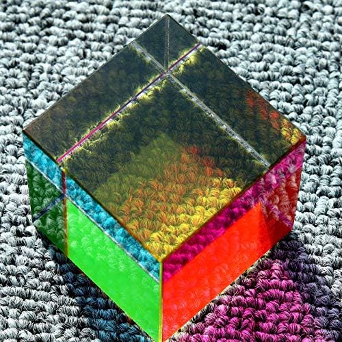 Цветен Куб YJOO 1,6-инчов Кристален Куб с RGB Дисперсионной Призмата, Пъстри Играчки и Украса на работния плот