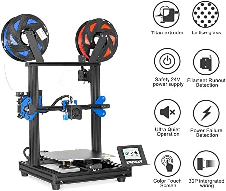 3D принтер TRONXY XY-2 PRO-2Д, един-цветен / Двуцветен печат, Максимален размер за печат 255 * 255 * 245 мм, Лесен монтаж/