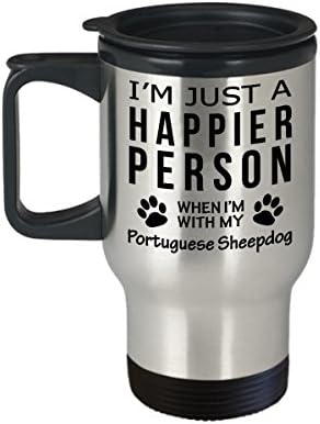 Кафеена Чаша За Любителите на кучета В Пътуване - Щастлив Човек С Португалската овчаркой -Подаръци За Спасението на Собствениците