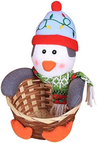 1БР Весела Коледа Кошница за съхранение на шоколадови Бонбони, Украса Дядо коледа, Снежен човек Кошница за съхранение
