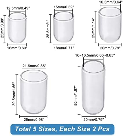 CHGCRAFT 10шт 5 Размери Стъклен Дисплей Купол Дисплей-Камбанка Мини Прозрачни Стъклени Куполна Капак Ръчно изработени