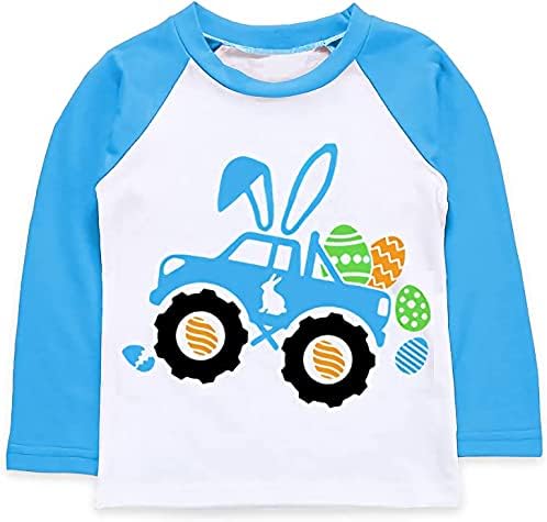 Тениска Little Ръка За Деца На Великден, Тениска с Великден Яйце За Деца, тениски с дълъг ръкав