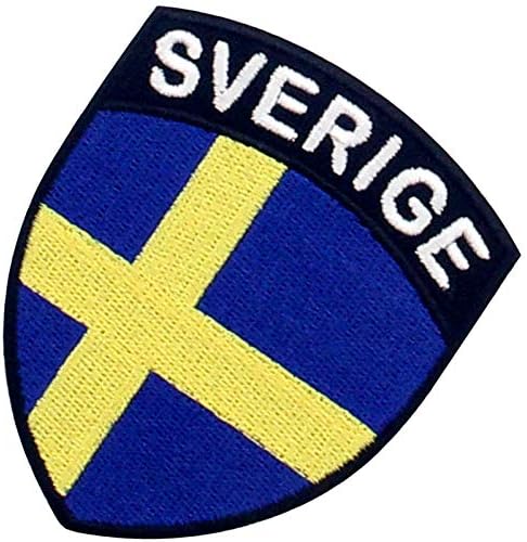EmbTao Швеция Щит Флаг Нашивка Бродирана Апликация На Желязо Пришитая Към Шведския Национален Гербу