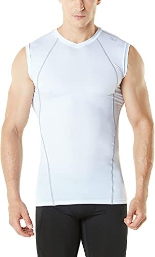 Мъжки Спортни Ризи Без ръкави с V-образно деколте TSLA, Компресия Ризи на Сухо, Намаляване За Джогинг, Майк За спортни