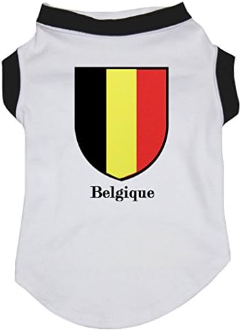 Тениска Petitebella с белгийски флаг за кученца Belgique (Червен, голям размер)