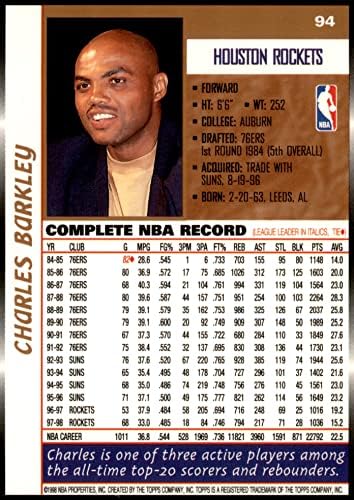 1998 Topps 94 Чарлз Баркли Хюстън Рокетс (баскетболно карта) NM/MT Рокетс Обърн
