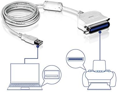 Кабел-преобразувател на TRENDnet USB към Паралелен 1284, ТУ-P1284, USB 1.1/2.0/3.0 Windows 10/8.1/8/7, Mac OS X 10,6-10,9,