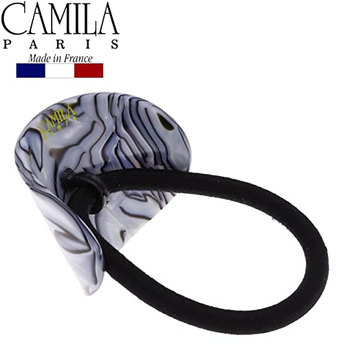Camila Paris CP2966 Френски Щипки за коса, обвързани в опашката, Овални, изработени ръчно, Сиви, със силен припадък,