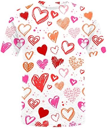 Жените красиви върхове със сърца на Св. Валентин, графична риза, hoody с писмото принтом Сърце на любовта, върхове на