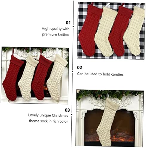 Коледни чорапи Toyvian, Чорапи с Винтажным Интериор, идеи за Подаръци Червени Торбички за подаръци, Чорапи за Камината,