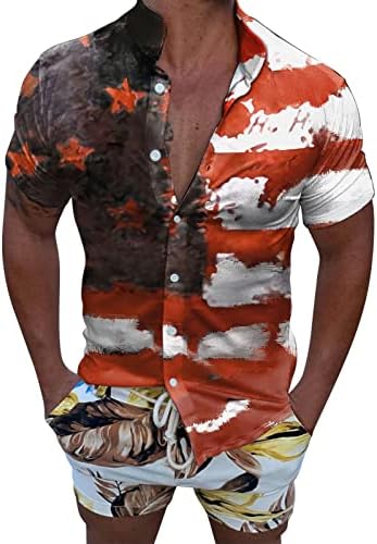 ZDFER 4 юли Патриотични Ризи за Мъже, Риза с копчета, Върхове с Принтом Хартата на САЩ, Ежедневни Летни Плажни Ризи с