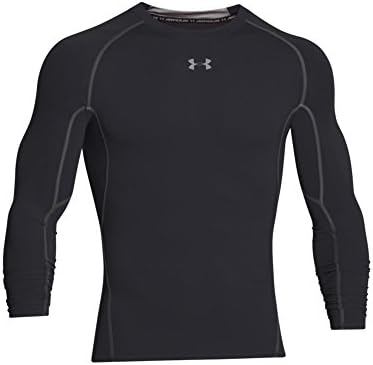 Мъжки Компресиране тениска с дълъг ръкав HeatGear Armour от Under Armour, черна (001)/Стоманена X-Large