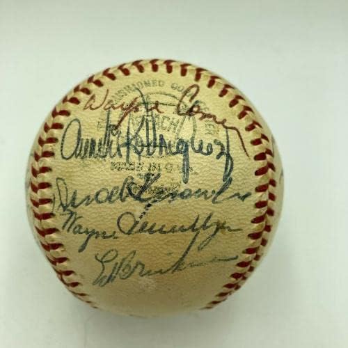 Екипът на Тед Уилямс Вашингтон Сенатърс 1970 г. Подписа Договор с Американската лига бейзбол JSA - Бейзболни топки с
