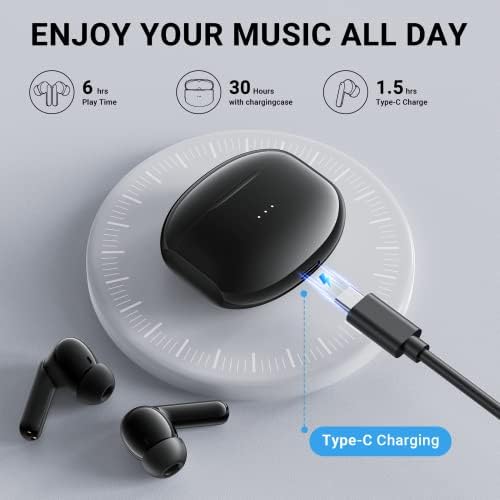 Безжични слушалки Aoslen Bluetooth 5,3 Слушалки с микрофон с Шумопотискане 4 разговори Bluetooth Спортни Слушалки в ухото