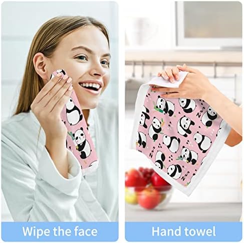 Kigai 4 Опаковки Мочалок Kawaii Panda Мечките – Меки Кърпи За лице, За фитнес, Хотелски и спа качество, Кърпи за Многократна
