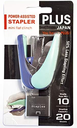 ПЛЮС Япония, Мини-телбод с плосък клинчем Power Assist син цвят, опаковка по 1 парче (1x Плосък спечели)
