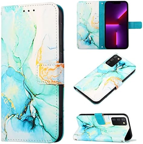 Чанта-портфейл OOPKINS за Samsung Galaxy A03S, Мрамор Дизайн, Флип калъф от Изкуствена кожа с 3 Отделения за карти, Поставка