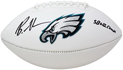 Брендън Греъм Подписа футболна топка с бяло Лого на Philadelphia Eagles SB LII Champs JSA - Футболни топки с автографи