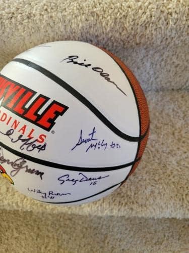 Дени Крам Луисвил Кардиналс 1980 Екип Подписа на Баскетболни шампиони Гриффита - Баскетболни топки Колеж С Автограф