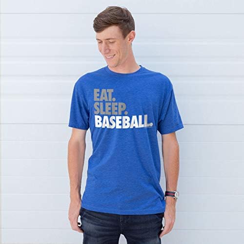 Тениска за възрастни с надпис: Eat Sleep Baseball Bold Text | Бейзболни тениски от ChalkTalk Sports | Различни цветове