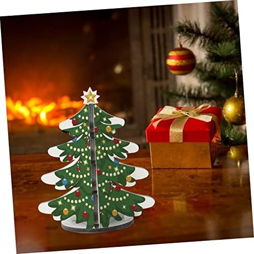 HANABASS 2 елемента Коледно Дърво, Коледна Украса за вашия Работен Плот Дървена Коледна Елха Изкуствена Коледна Елха