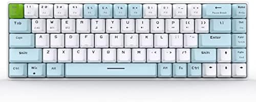 Ръчна Детска клавиатура Qisan, Двухрежимная Безжична клавиатура и 2.4 G / БТ с кафяв ключа, Мини-Дизайн (60%), 68 клавиши,