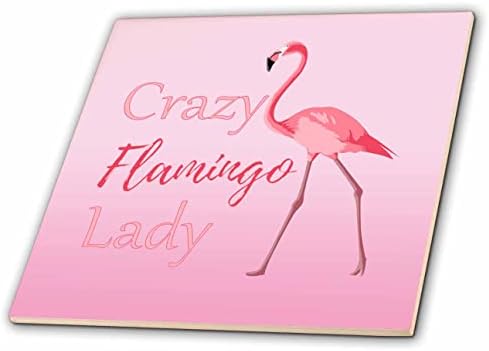 3D рисунките забавна луда дама-фламинго, ако обичате розови фламинго. - Плочки (ct_352705_1)