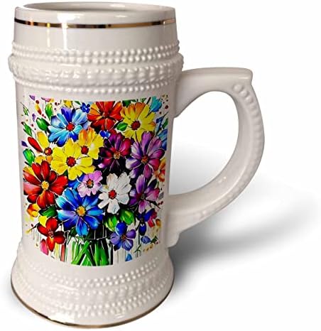 3. Поставете арт букет цветя във ваза. Разноцветни пръски. - Чаша за стейна на 22 унция (stn-374980-1)