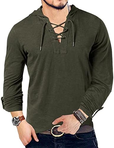 Yuccalley/ Мъжки Модни Блузи, тениски с дълъг ръкав, Блузи с качулка, Всекидневни Пуловер