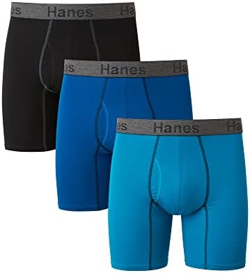Мъжки слипове-боксерки Hanes 3-pack Comfort Flex Fit Ultra Soft Stretch Boxers, налични при нормален и Дълъг изпълнение