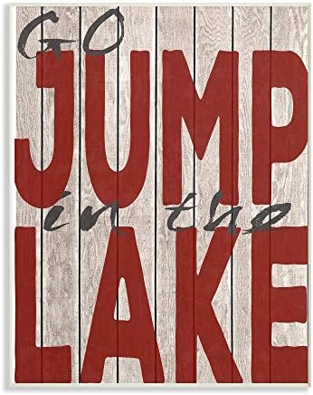 Колекция аксесоари за дома Stupell Go Jump In The Lake Country Типография Червена Стенни дъска 13 x 19 многоцветен