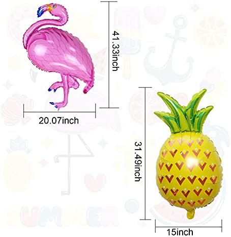 Балони във формата на фламинго с ананасовыми топки - опаковка от 4 броя, Украса за парти в стил фламинго, Украшения във