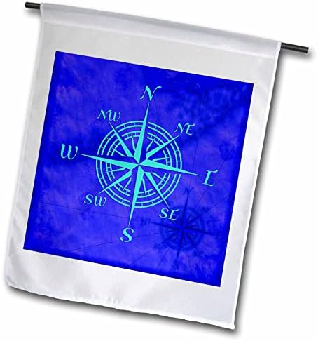 Триизмерен тюркоаз компас се изкачи на синята видиш картата на Флорида. - Знамена (fl_352680_1)