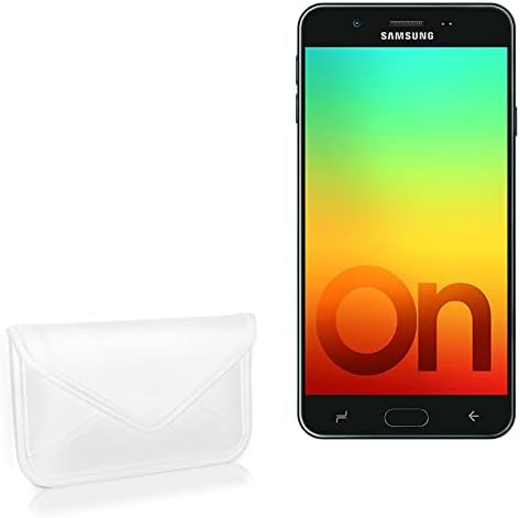 Калъф BoxWave, който е Съвместим с Samsung Galaxy On7 Prime (2018 Г.) (Case by BoxWave) - Луксозни Кожена чанта-месинджър, дизайн своята практика-плик от изкуствена кожа - Бяла Слонова кост