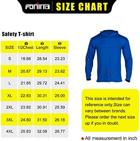 Мъжка Тениска с дълъг ръкав FONIRRA Safety High Visibility от 3 Опаковки, Строителни Работници, Блузи с Качулка