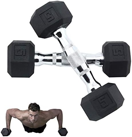 НАЧАЛО-Комплект от 2 Гири L & Y, Шестоъгълник Гумени Гири с Метални Дръжки За Тренировка на мускулната сила, Тренировка