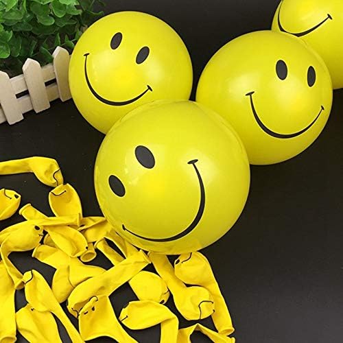 100шт жълти 6-инчов балони с улыбающимся лицето, 6 инча