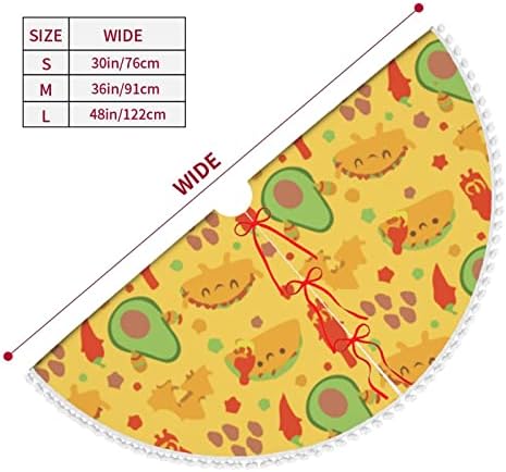 Пола за Коледната елха с тапицерия pom-помераните Тръпчиво-Ча-Мексико-Тако-Авокадо Празнична Коледна Украса за дома 36
