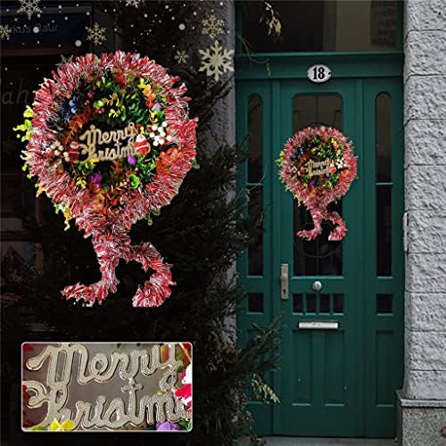 SDFGH Коледен Венец Изкуствени Коледни Венци за Външна Вътрешна Стена, Украса за Входната Врата, Украса за Дома (Цвят: