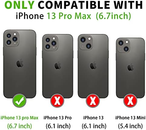 Fyi, разработена за iPhone 13 Pro Max 5G Case, [Поддръжка за зареждане Magsafe] [Естествена кожа] Чанта-портфейл за телефон