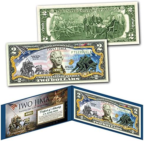 Иводзима, вдигане на знамето, Втората световна война, Тогава и сега, специално издание, коллекционный титуляр за банкноти