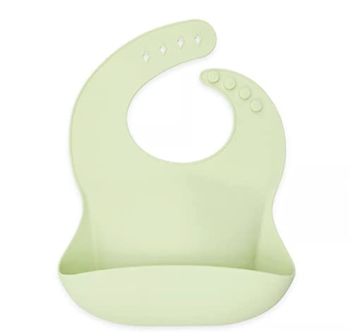 Силиконов детски лигавник, не съдържа BPA, Лесен за почистване (комплект от 3-х) (Зелено, кафяво, сиво)