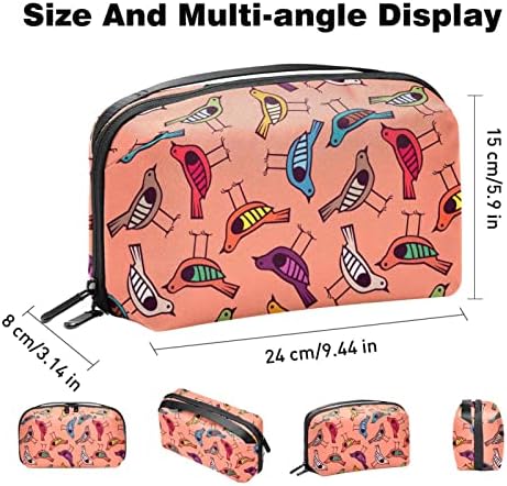 Органайзер за електроника с шарени птици, водоустойчива чанта за съхранение на кабела и кабела за пътуване, за дома,